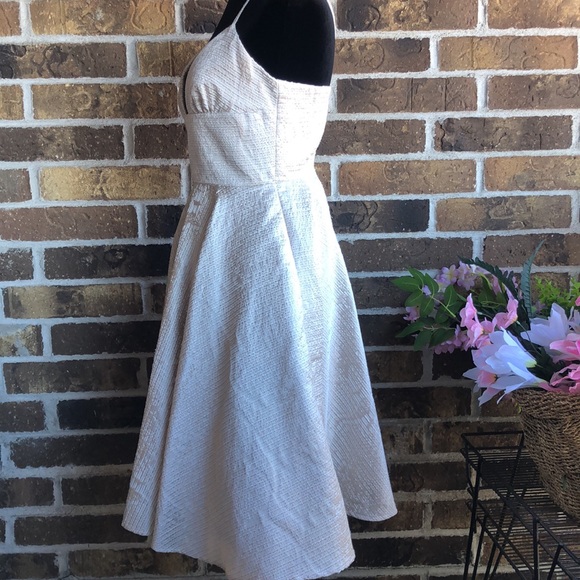 SAU Anthropology Ivory Champagne Spaghetti Strap Dress - Picture 6 of 12